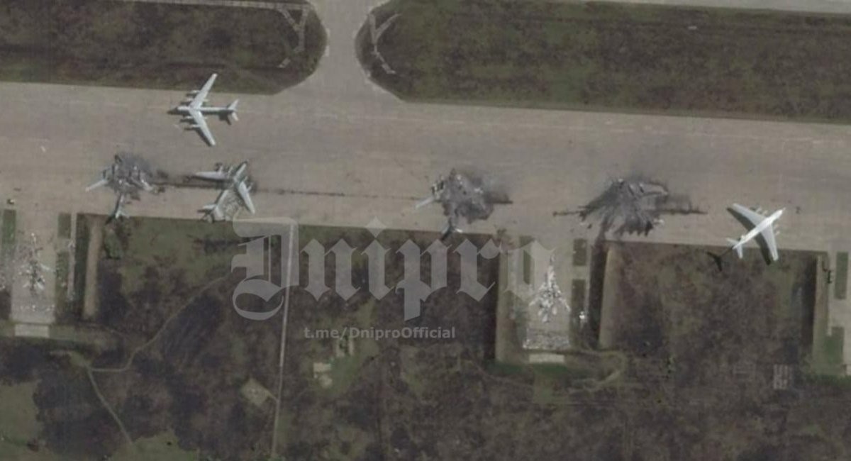 第763期圖-2025年6月2-3日被炸後別拉亞基地衛星照片(圖片來源：”Russia Is Trying Its Hardest to Hide Destroyed Tu-95MS, Tu-22M3 at Airfields after Ukrainian Operation Spider's Web,” Defense Express, June 4, 2025, https://en.defence-ua.com/analysis/russia_is_trying_its_hardest_to_hide_destroyed_tu_95ms_tu_22m3_at_airfields_after_ukrainian_operation_spiders_web-14744.html.)
